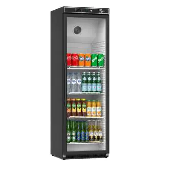 Koelkast - 369 Liter - 1-Deurs - Glazen Deur - Geventileerd - Zwart - G-Line