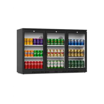 Koelkast - 254 Liter - 3-Deurs - Glazen Deur - Geventileerd - Zwart - G-Line