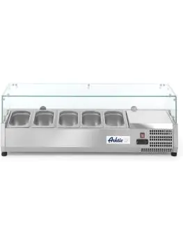 Opzetkoelvitrine GN 1/4 - RVS - H 43 X 33.5 X 120.5 CM - Arktic - 232903