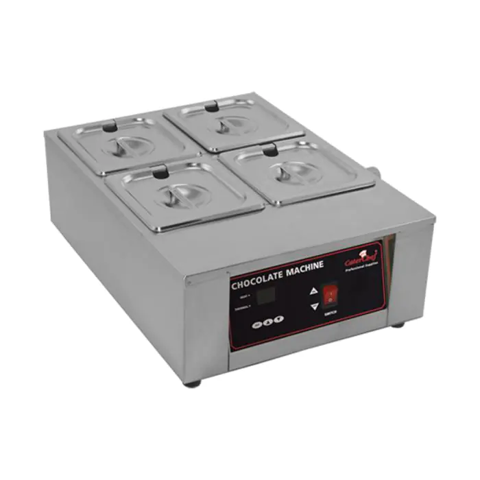 Chocolade Warmer - H 17.8 x 35.9 x 48.9 CM - 8 KG - 220 - 240 V - 1000 W - RVS - +20°C	Tot 90°C - Caterchef 921510 €228.90 Chocolade / sauzen verwarmers