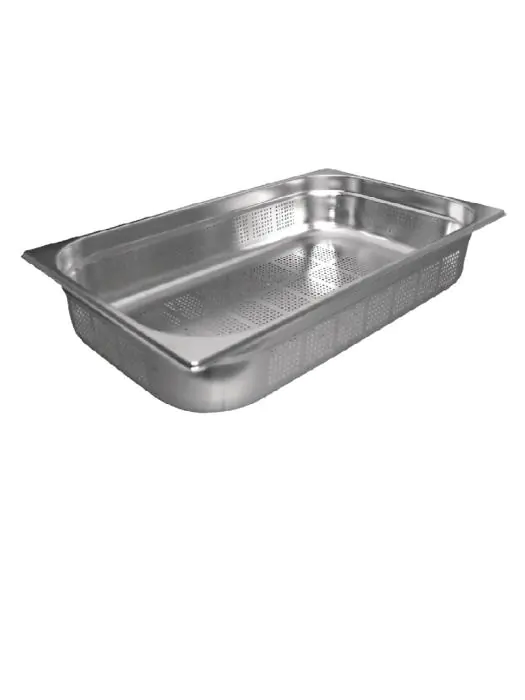 Gastronormbak - Geperforeerd - 1/1 GN - 9 Liter - H 32.5 x 53 x 6.5 CM - RVS - Vogue - K840 K840 €13.99 GN bakken geperforeerd