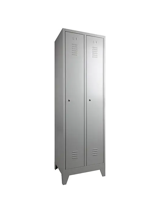 Garderobe Lockerkast - 2 deurs - H 190 x 60 x 50 CM - Grijs - Cilinderslot - WRC 59352 €219.00 Garderobe Lockerkasten