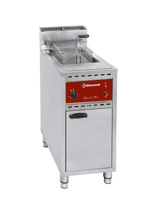 Gasfriteuse - 16 Liter - Aftapkraan - Onderstel - Diamond - FSM-16G/C FSM-16G/C €1,552.01 Friteuses Gas