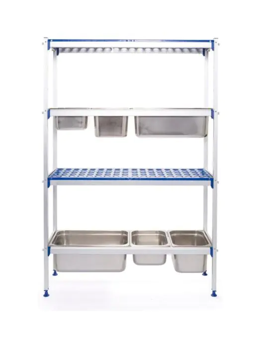 Aluminium opbergrek GN 1/1 - Aluminium Polypropyleen - H 168.5 X 35.5 X 112 CM - Hendi - 812266 812266 €197.00 Accessoires Koel/Vriescellen