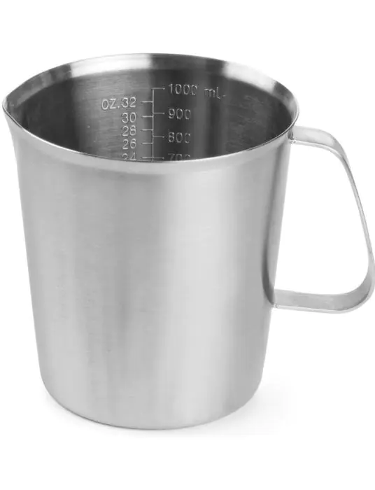 Maatbeker roestvast staal - RVS 1810 - H 13 X 12 X 16.5 CM - Hendi - H516201 H516201 €19.95 Maatbekers