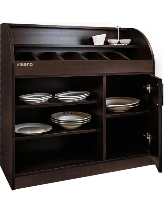 Bestekkast - Bruin - Hout - H 110 x B 100 x D 40 CM - Saro - 439-1010 439-1010 €579.00 Bestekkasten