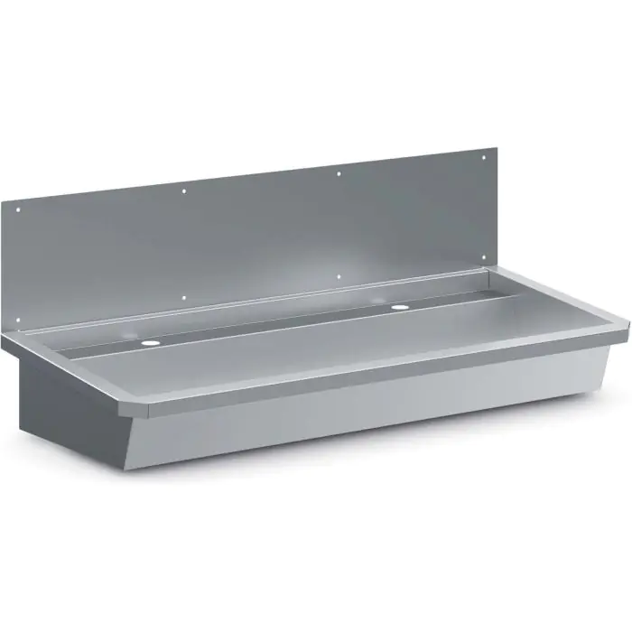 Wasbak - 2 Kranen - Incl. Afvoerplug - Incl. Spatscherm - RVS - H 43.8 x B 120 x D 46.8 CM - Combisteel 7013.4605 €532.00 RVS wasbakken / spoelbakken