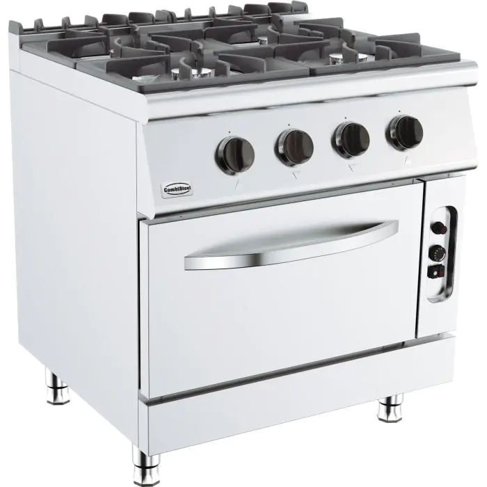 Fornuis - Gas - 4 Pitten - Gasoven - Staand Model - H 90 x B 80 x D 70 CM - Combisteel 7178.0415 €2,175.54 Gasfornuizen met oven