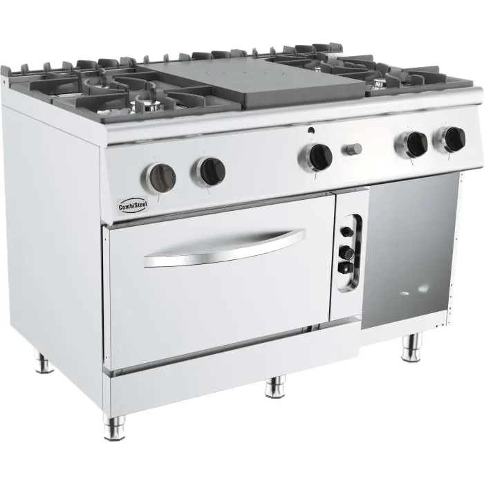 Kookplaatfornuis - Gas - 4 Pitten - Gasoven - Staand Model - H 90 x B 120 x D 70 CM - Combisteel 7178.0590 €3,187.18 Gasfornuizen met oven