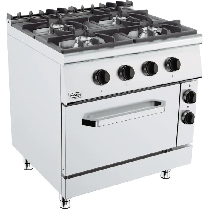 Fornuis - Gas - 4 Pitten - Elektrische Oven - Staand Model - 400V - H 90 x B 80 x D 90 CM - Combisteel 7178.3020 €3,380.00 Gasfornuizen met oven