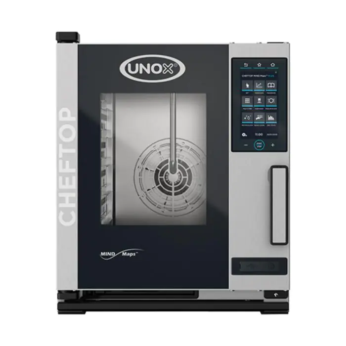 Cheftop Mindcompact - H 64.9 x 53.5 x 87.2 CM - 67.8 KG - 380 - 415 - Zonder - Stekker V - 9300 W - RVS - +30°C / +260°C - Unox - 596237 E596237 €4,668.97 Combisteamers
