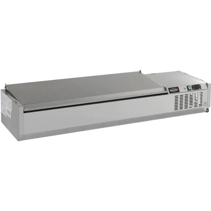Opzetvitrine - Deksel - 9x 1/3 GN - RVS - 230V - H 22.5 x B 200 x D 39.5 CM - Combisteel 7450.0035 €545.16 Vitrine met rvs deksel