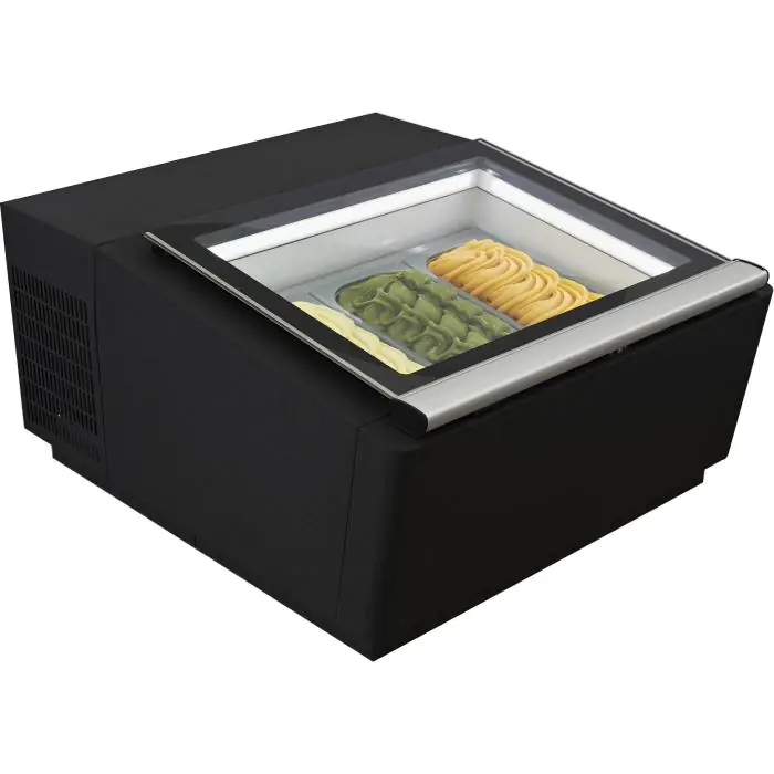 Schepijsvitrine - Bedieningszijde Open - Tafelmodel - Zwart - 230V - H 37.5 x B 67 x D 75 CM - Combisteel 7292.0010 €963.00 ijsvitrines