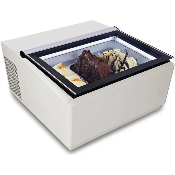 Schepijsvitrine - Klantzijde Open - Tafelmodel - Wit - 230V - H 37.5 x B 67 x D 75 CM - Combisteel 7292.0015 €963.00 ijsvitrines