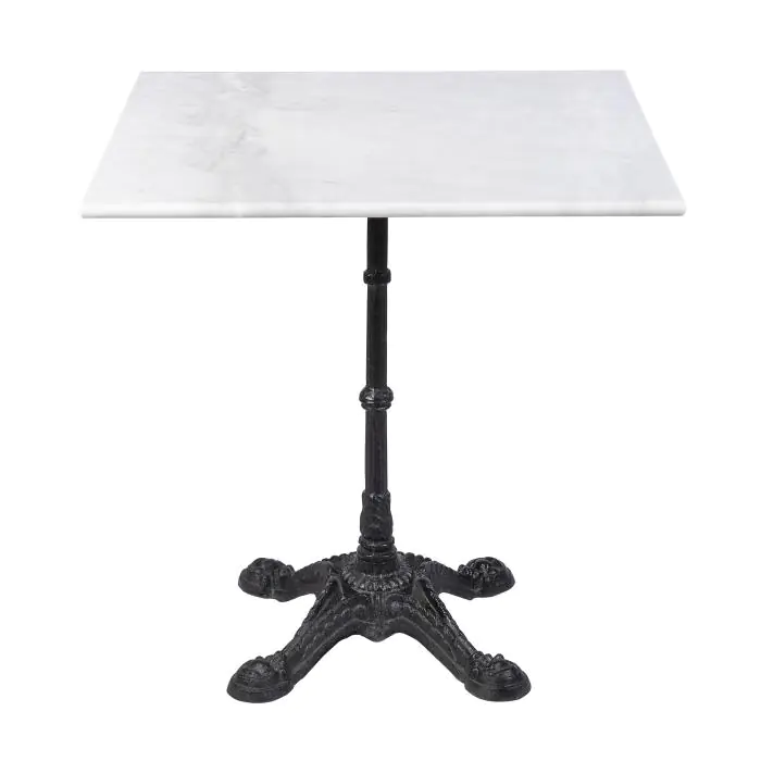 Tafel - Vierkant - 4 Teens - Marmer Wit - Gietijzer - H 72 x B 70 x D 70 CM - G-Line 75093 €89.95 Terrastafel