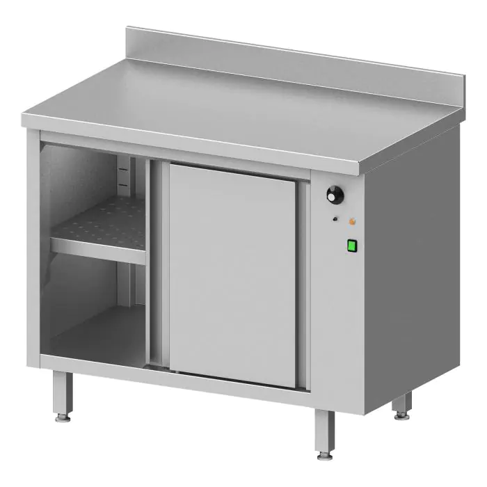 RVS Warmhoudkast - Schuifdeuren - Opstaande Rand 10 CM - 230 V - G-Line RVS-M-00293 €1,325.00 Warmhoudkasten