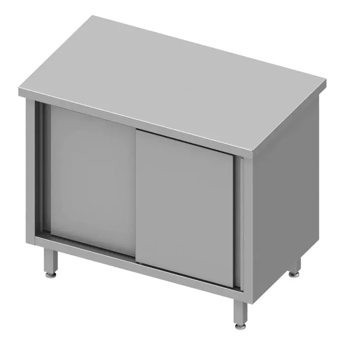 Gesloten RVS Werktafel - Schuifdeuren - G-Line RVS-M-00222 €1,056.00 RVS gesloten werkbank