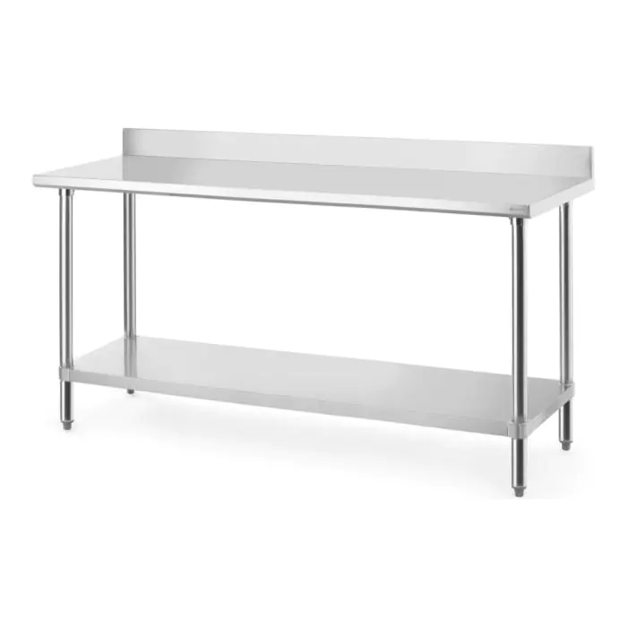 Werktafel - Met Spatrand - H 95 x B 180 x D 60 CM - RVS - Budget Line - Hendi H817605 €285.00 RVS werktafel