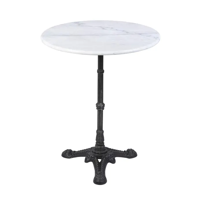 Tafel - Rond - 3 Teens - Marmer Wit - Gietijzer - Ø 70 x H 72 CM - G-Line 75092 €79.95 Terrastafel