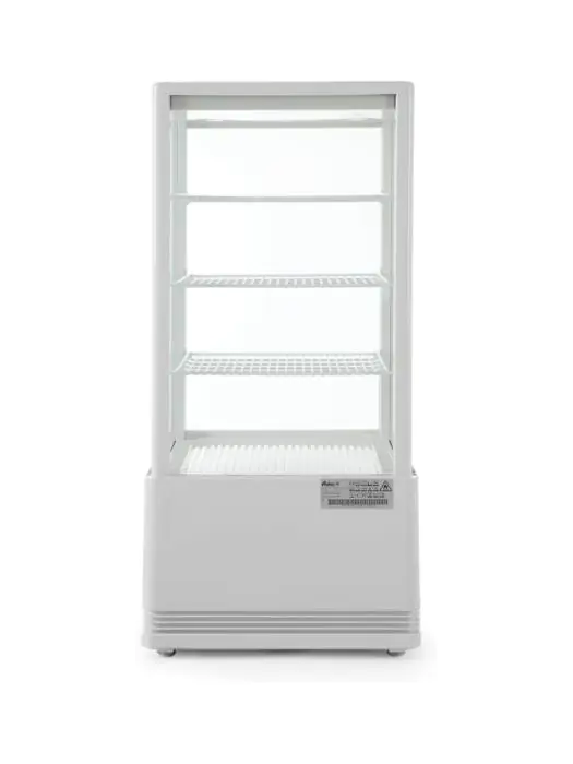 Koelvitrine - 78 Liter - Wit - Tafelmodel - Display Kast - 3 Schappen - Hendi - 233641 233641 €418.02 Koelvitrine