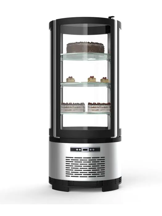 Gekoelde Gebaksvitrine - 1-Deurs - 3 Plateaus - 100 Liter - RVS - 230V - G-Line HW-035291 €599.00 Gebaksvitrine