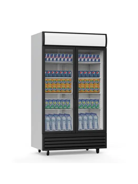 Koelkast - 1000 Liter - 2-Deurs - Glazen Deur - Geventileerd - Zilver - G-Line HW-57432 €999.00 Koelkasten met glazen deur