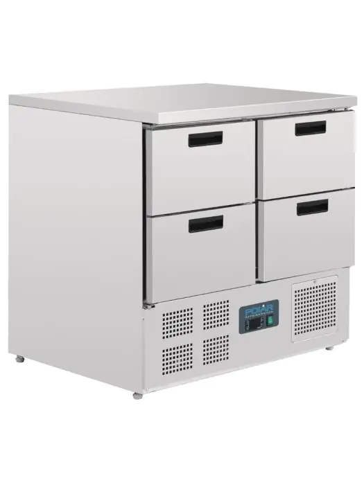 Koelwerkbank - 1/1 GN - 240 Liter - 4 laden - H 88 x 90 x 70 CM - 230 V - Polar - U638 U638 €1,899.99 Koelwerkbanken