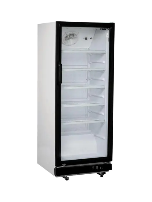 Flessenkoeler - 304 Liter - 1-Deurs - Glazen Deur - Geventileerd - Zilver - Saro 437-1009 €563.00 Koelkasten met glazen deur