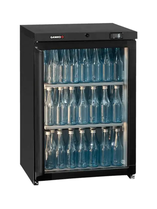 Koelkast - 125 Liter - 1-Deurs - Glazen Deur - Zwart - Gamko LG3/150RG84 €1,699.00 Tafelmodel koelkast