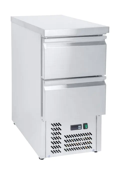 Koelwerkbank - 2 Laden - 109 Liter - RVS - 230V - H 87.6 x B 43.5 x D 70 CM - G-Line HW-146682 €599.00 Koelwerkbanken