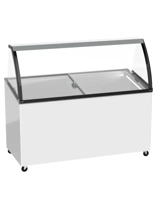 Schepijsvitrine - Glazen Deur - 8 Bakken - 500 Liter - Wit - 230V - G-Line 75702 €799.00 ijsvitrines