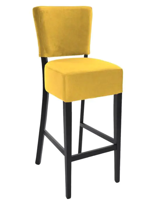 Barkruk Napels - Met Rugleuning - Geel - Velvet - G-Line HW-58238 €79.95 Horeca barkrukken