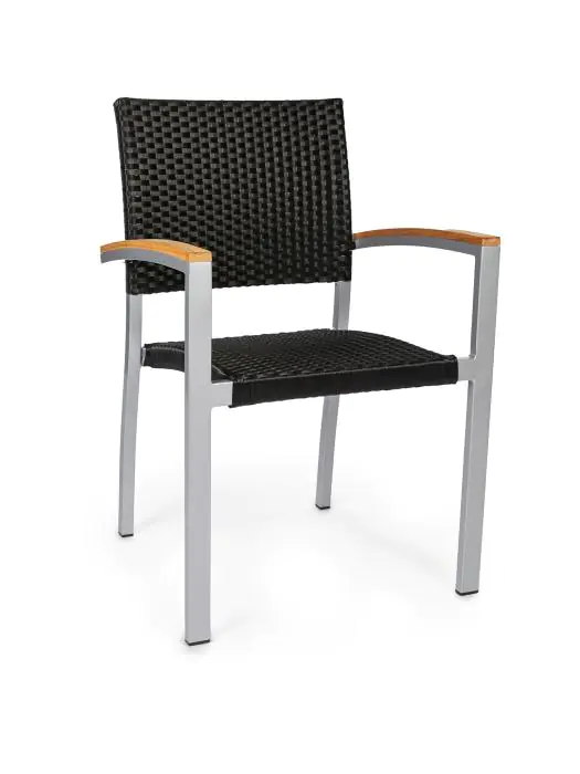 Terrasstoel Moon Super - Stapelbaar - Armleuning - Zwart - G-Line HW-16768 €59.95 Terrasstoelen
