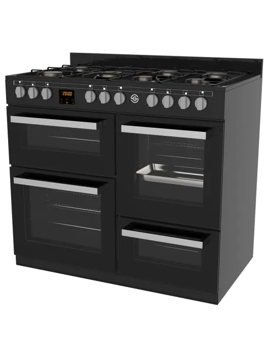 Gasfornuis - 7 Pitten - 2 Elektrische Ovens - Grill - Opslagruimte - Zwart - 400V - G-Line 75717 €999.00 Gasfornuizen met oven