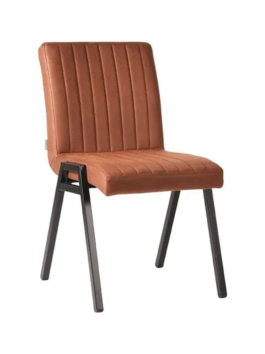 Stoel - Matty - Microvezel - Cognac - Stapelbaar - G-Line HW-130097 €79.95 Metaal stoelen