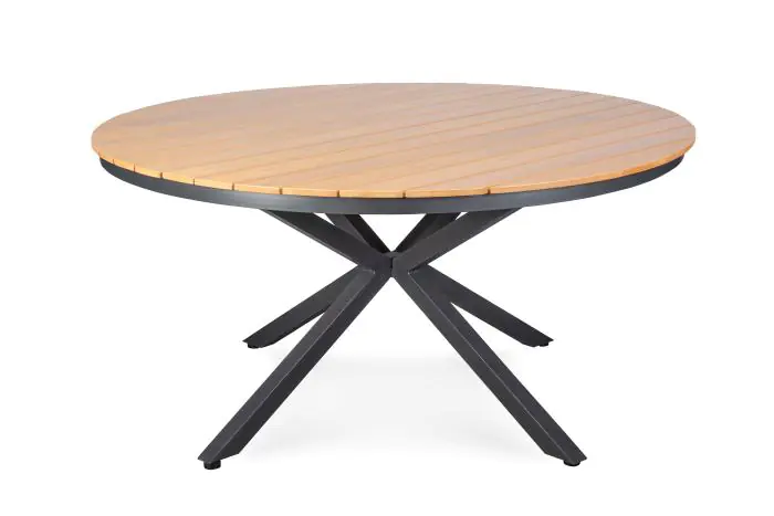 Terras Stamtafel - Rond - Polywood Blad - Aluminium Frame - Ø 150 x H 74 CM - G-Line HW-141017 €399.00 Terrastafel