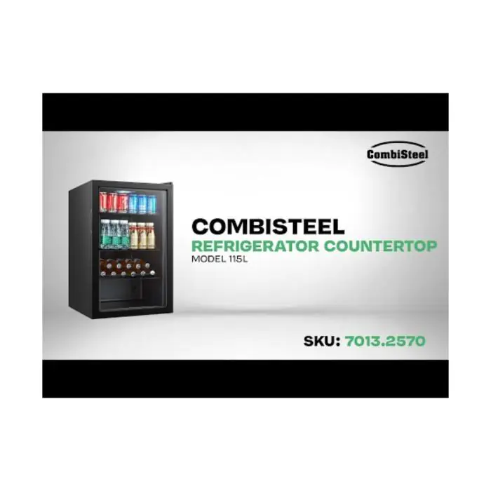 Koelkast - 115 Liter - 1-Deurs - Glazen Deur - Statisch - Zwart - Combisteel 7013.2570 €324.00 Koelkasten met glazen deur
