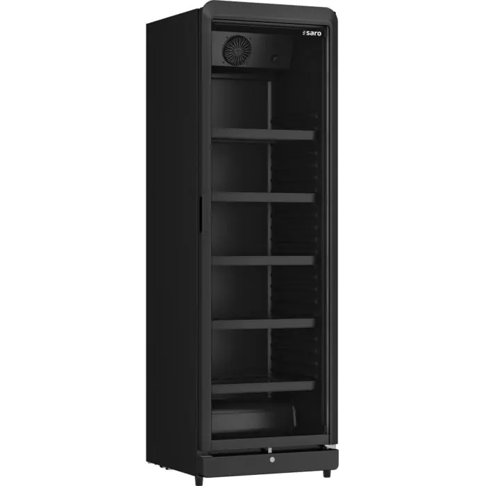 Koelkast - 354 Liter - 1-Deurs - Glazen Deur - Geventileerd - Zwart - Saro 453-1012 €830.00 Koelkasten met glazen deur