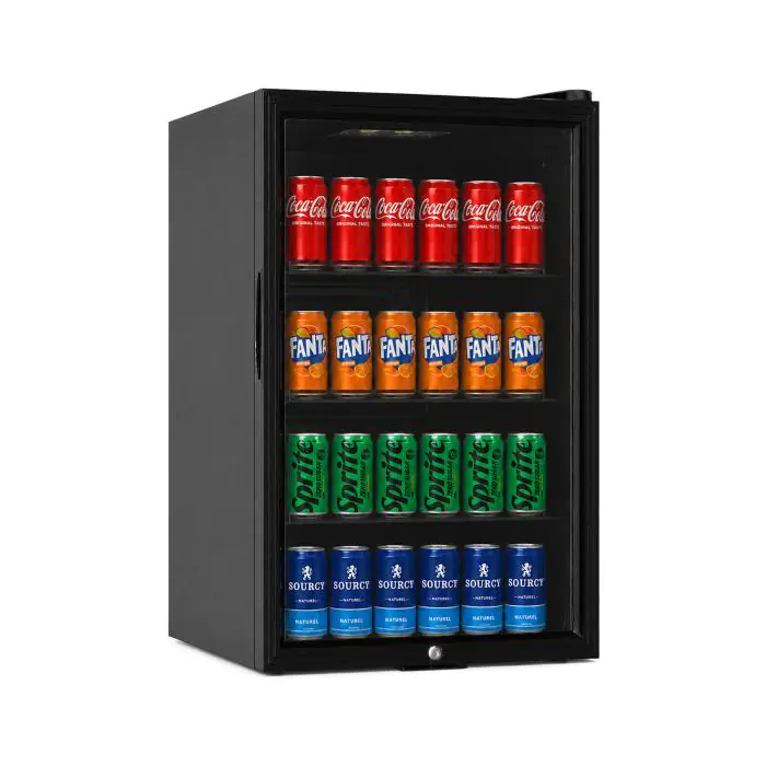 Koelkast Mini - 115 Liter - 1-Deurs - Glazen Deur - Statisch - Zwart - G-Line 64392 €219.00 Koelkasten met glazen deur