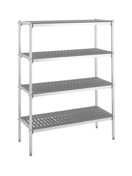 Stelling - 4 Niveaus - Aluminium / Kunststof - H 175 x B 100 x D 40 CM - G-Line 12347 €249.00 RVS stellingen
