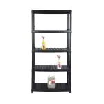 Stelling - 5 Niveau's - H 185 x B 92 x D 46 CM - Kunststof - Zwart - G-Line GL-157916 €39.95 Stelling