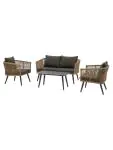 Loungeset Lille - 4-Delig - Naturel - Rattan - G-Line HW-140802 €499.00 Terrastafel