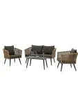 Loungeset Lille - 4-Delig - Naturel - Rattan - G-Line HW-140802 €499.00 Terrastafel