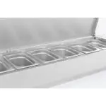 Opzetvitrine - Deksel - 5x 1/4 GN - RVS - 230V - H 22.5 x B 120 x D 33.5 CM - Combisteel 7450.0025 €385.00 Vitrine met rvs deksel