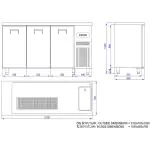 Bierkoeler - 3-Deurs - 230V - H 95 x B 210 x D 70 CM - Combisteel 7489.5330 €2,414.28 Fustenkoeling