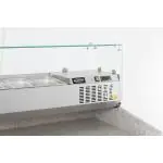 Opzetvitrine - Gekoeld - 9x 1/3 GN - 230V - H 43.5 x B 200 x D 39.5 CM - Combisteel 7450.0023 €547.00 Vitrine met glas