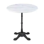 Tafel - Rond - 4 Teens - Marmer Wit - Gietijzer - Ø 80 x H 72 CM - G-Line 75094 €99.95 Terrastafel
