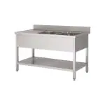 RVS Horeca Spoeltafel - Demontabel - 2 Bakken Rechts - Met Onderschap - G-Line RVS-M-00164 €479.00 RVS spoeltafels
