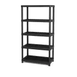 Stelling - 5 Niveau's - H 185 x B 92 x D 46 CM - Kunststof - Zwart - G-Line GL-157916 €39.95 Stelling