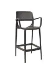 Terras Barkruk Milaan - Armleuning - Antraciet - Kunststof - G-Line 84722 €69.95 Terras barkrukken